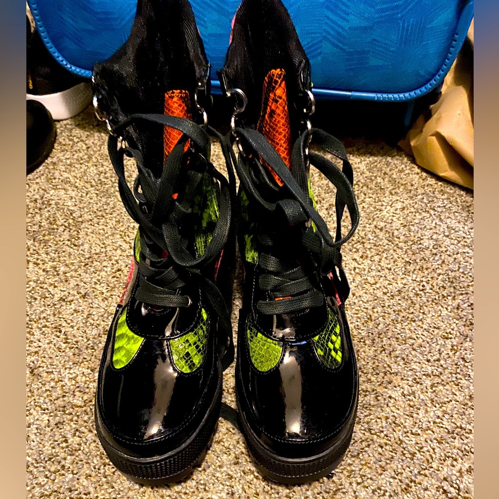 Cape Robbin Neon Snakeskin Boots